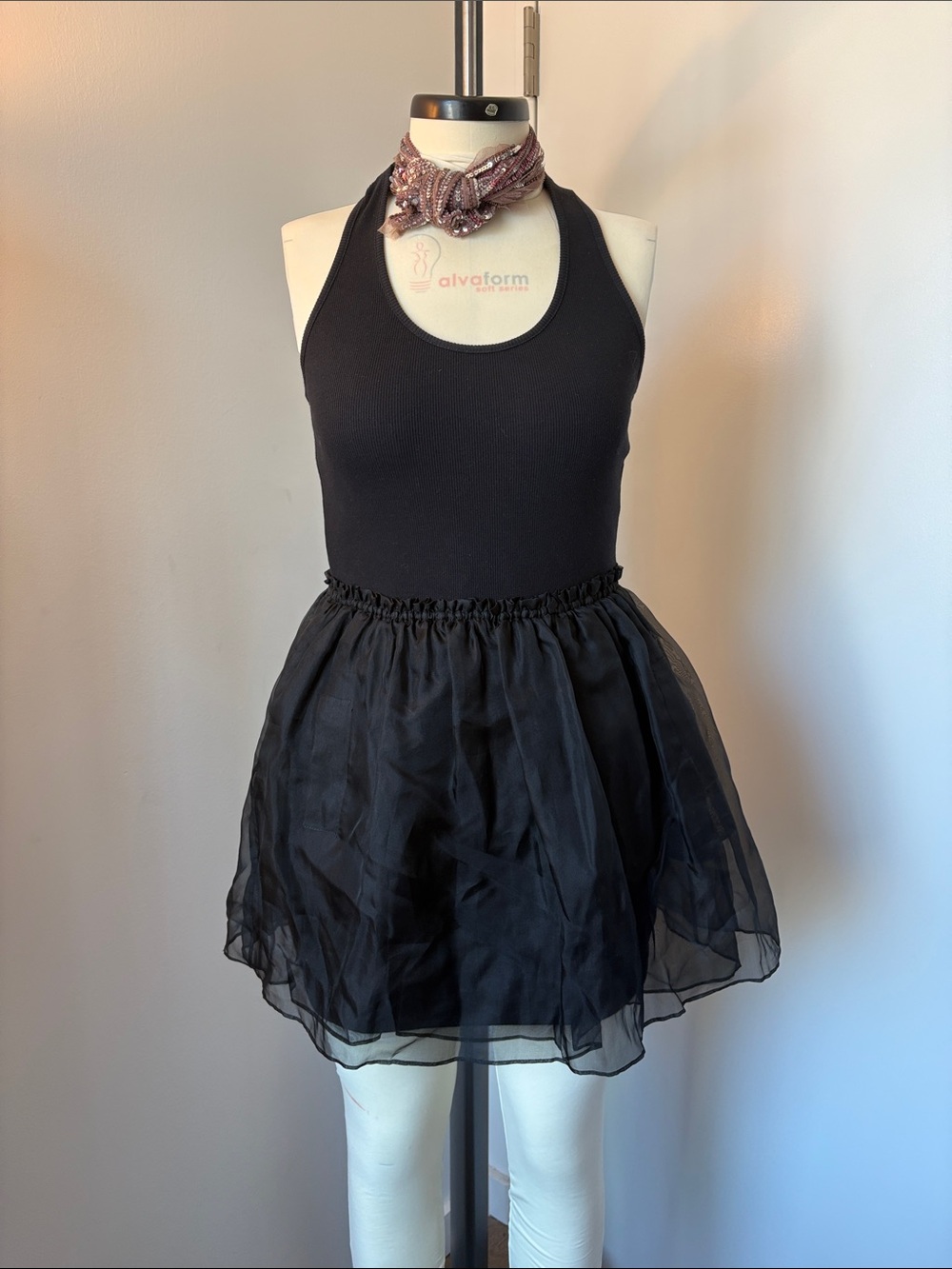 Betsey Johnson Black Tank Bodice Tulle Mini Dress
